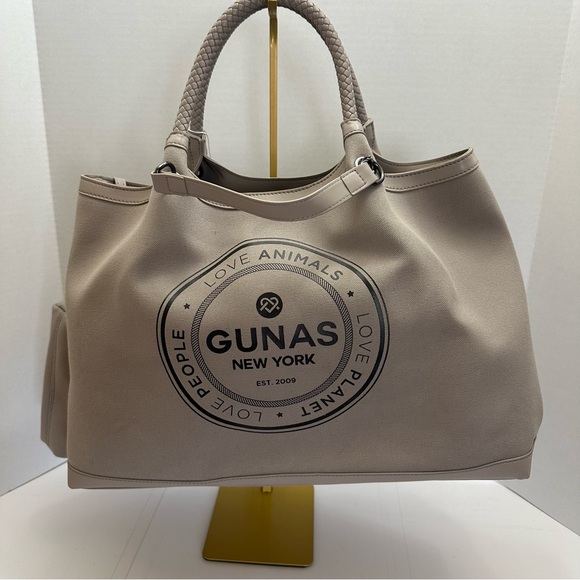 gunas Handbags - GUNAS Ruth Canvas Tote – Stone Gray – Includes Matching Pouch